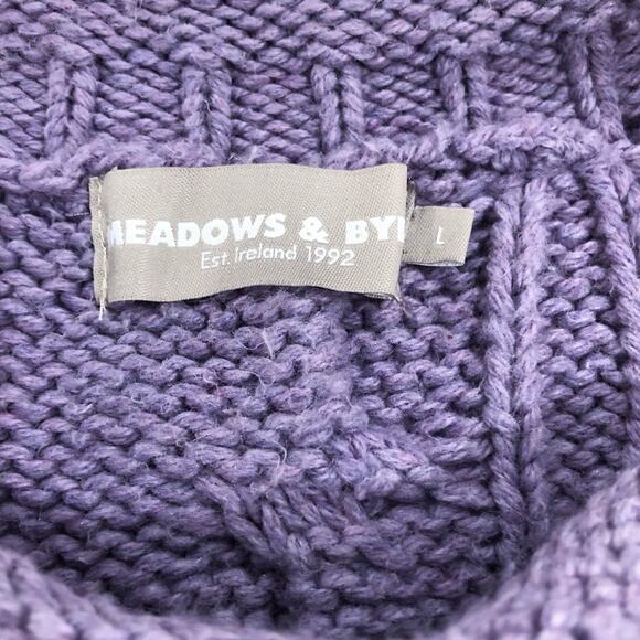 Meadows & Byrne Wool Blend Chunky Cableknit Sweater - Picture 5 of 9